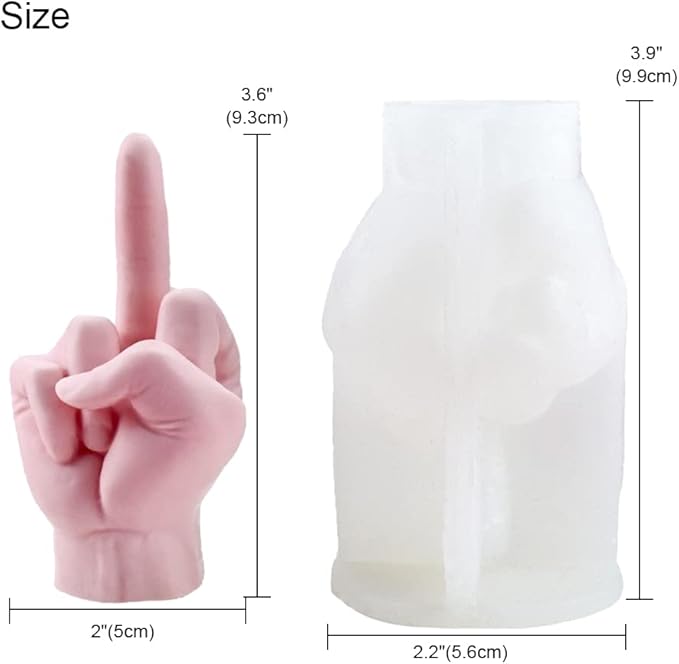 3D Hand Shaped Silicone Mold for Candle Making, Gesture Candle Mold,Middle Finger Shaped Resin Casting Mould for Making Candle Baking Soap Wax Cake Mousse Ice Cream