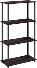 Furnifact Dark Walnut Bookcase with Sturdy Wood Construction, Spacious Storage, Elegant Design, Suitable for Living Room, Office, or Bedroom Use