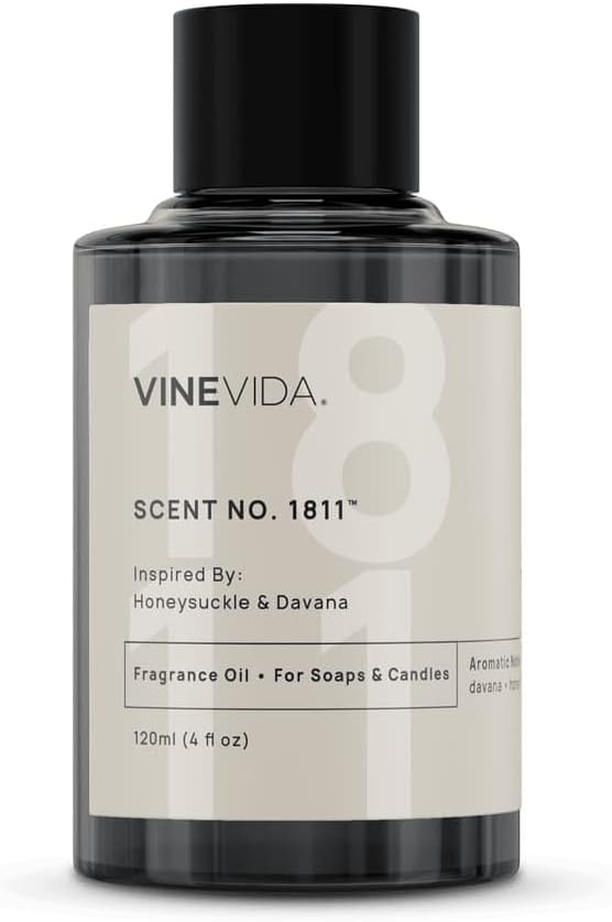 VINEVIDA [120mL] Honeysuckle & Davana Fragrance Oil for Candle Making - Natural Candle Oil Scents - Soap Making Essential Oil - Made in USA