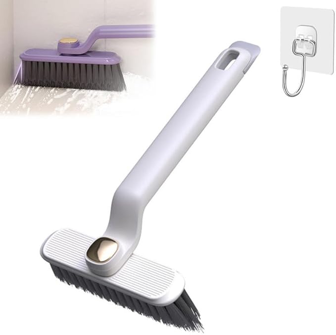 Multi-Function Rotating Crevice Cleaning Brush, 360 Degree Rotating No Dead Corners Hard Bristle Crevice Gap Brush Tool for Bathroom Household Kitchen (White 1pcs)