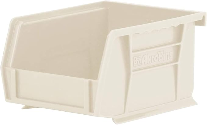 Akro-Mils 30210 AkroBins Plastic Storage Bins, Space-Saving Stackable Bins for Garage, Pantry, Craft Organization, 5" x 4" x 3", Stone, 24-Pack