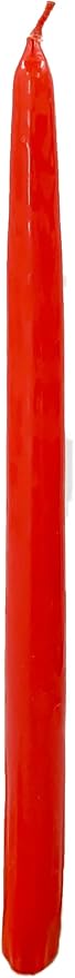 D'light Online Bittersweet Red Orange Elegant 10" Taper Candles, Premium Quality Hand-Dipped Tapered Candles, Unscented, Dripless and Smokeless - Set of 12 Individually Wrapped (10 Inch, Bittersweet)