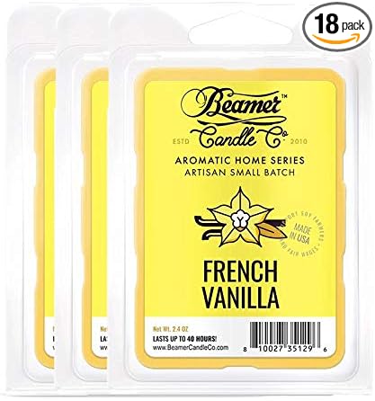 Beamer Candle Co. - Ol' Fashion French Vanilla – Creamy Vanilla, Nutmeg, Amber, Musk - 3 Packs of 6 Cubes – Odor Eliminating – 40 Hour Burn Time