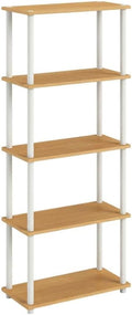 Furnifact Beech White Bookcase with Sturdy Wood Construction, Elegant Design, Ideal for Home or Office Storage, Modern Style