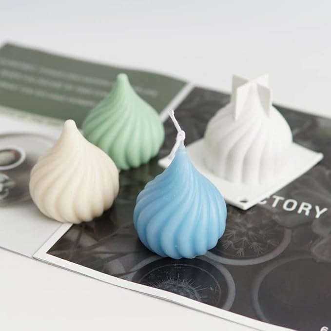8 pcs Silicone Candle Making Molds Set, 3D Silicone Mold, Pumpkin Christmas Tree Pine Cone Yarn Ball Bubble Cube Soap Baking Desser Soy Wax Candle Mold, DIY Scented Candle (with 100pcs Wax Core)