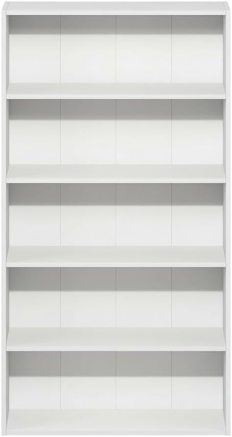 Furnifact White Bookcase with Modern Design, Durable Wooden Construction, Easy Assembly, Suitable for Living Room or Office Storage