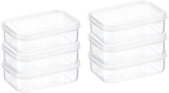 Lustroware (Set of 6) Micro Clear 13oz Kitchen Pantry Food Storage Container Set with Lid, Shatterproof, BPA Free, Dishwasher, Microwave Safe Canister, Fridge Refrigerator Organizer, Made in Japan