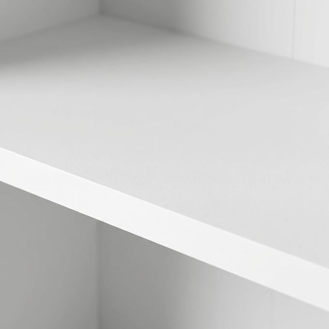 Furnifact White Bookcase with Modern Design, Sturdy Wooden Construction, Elegant Storage Solution, Ideal for Home or Office Organization