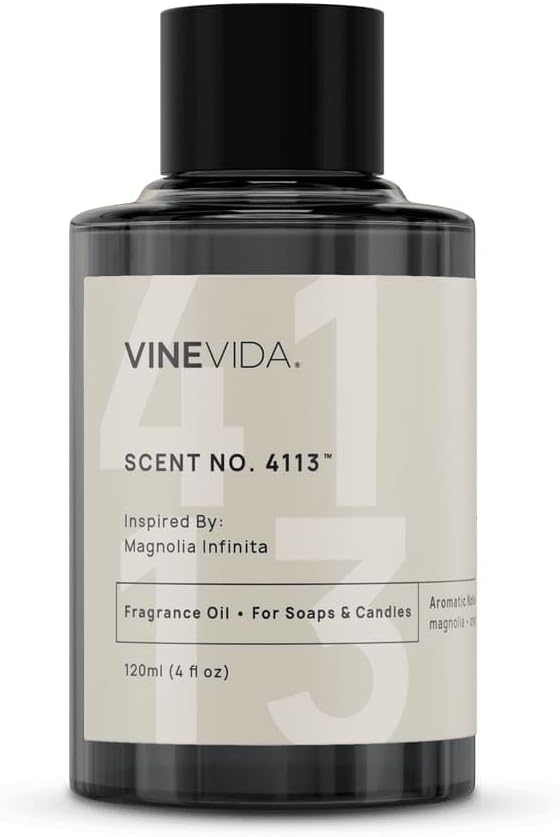 VINEVIDA [120mL] Magnolia Infinita Fragrance Oil for Candle Making - Natural Candle Oil Scents - Soap Making Essential Oil - Made in USA