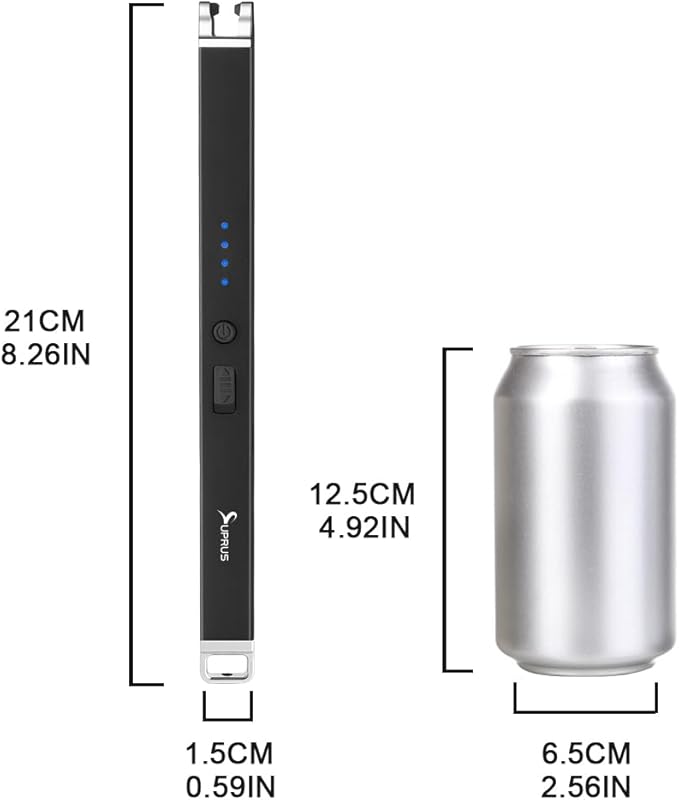 SUPRUS Electric Arc Lighter Windproof Flameless Rechargeable USB Lighter with Safety Lock for Home Kitchen BBQ Candle