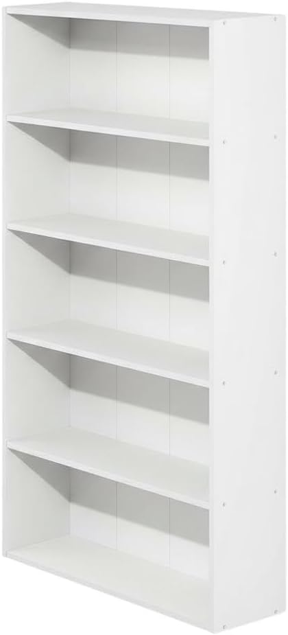 Furnifact White Bookcase with Modern Design, Durable Wooden Construction, Easy Assembly, Suitable for Living Room or Office Storage