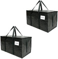 XL Moving Bag – 27"×14"×15.5" (25.4 Gal) Heavy-Duty Collapsible Storage Tote Zipper Lid & Tag Pocket — 2-Pack for Moving, College/Dorm