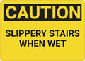 Caution Slippery Stairs When Wet Sign 8X12 Inch Rust Free Aluminum Easy To Read & Sturdy Keep Out Outdoor Metal Signs For Home Farm Yard
