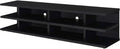 Furnifact Black 2 Tier TV Stand Media Console, Contemporary Living Room Entertainment Center with Engineered Wood Construction and Modern Design
