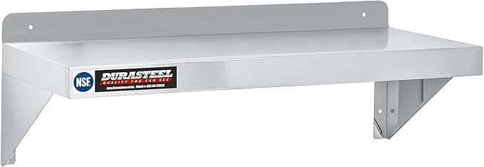 DuraSteel Stainless Steel Shelf - 36 Inch Wide x 12 Deep Commercial NSF Mounted Metal Wall Shelf Pantry Organizer Garage Storage Shelves - Rack Shelving Restaurant Kitchen Units Laundry Utility Room
