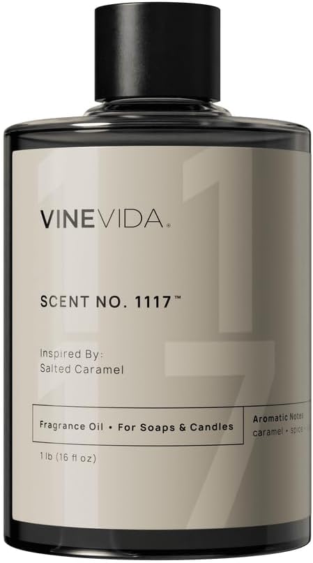 VINEVIDA [16oz] Salted Caramel Fragrance Oil for Candle Making and Soap Making - Premium Candle Scents for Soy Candles