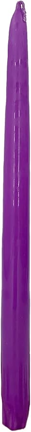 D'light Online Elegant 12" Unscented Lavender Taper Candles, Premium Quality Hand-Dipped Tapered Candles, Dripless and Smokeless - Set of 12 Individually Wrapped (12 Inch, Lavender)