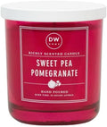 DW Home Sweet Pea Pomegranate Scented Candle for Home, 9 oz, Medium Single Wick Candle Jar, Up to 33H Burn Time, Luxury Scented Candle for Relaxation, Gifting, Home Decor