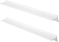 Love-KANKEI 48 Inch Long Floating Shelves Wall Mounted Set of 2, Large Wood Wall Shelves for Storage, Rustic Hanging Shelves for Display,Bedroom Living Room Bathroom Kitchen Office White