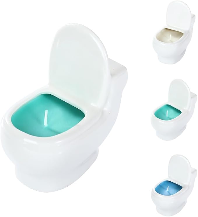 Toilet-Shaped Jars with Fresh Aromatic Scented Candles, Odor-Eliminating Candles with Long-Lasting Fragrance, Decorative and Scented Candles for the Home, Suitable for Men and Women (Green)