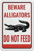 Warning Sign Metal Wall Art Decor Beware Alligators Do Not Feed Tin Sign Wall Decor With For Home Living Room Bedroom Decor Gifts 12X8 Inch