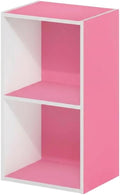 Furnifact Pink White Bookcase with Wooden Construction, Modern Design, Durable Material, Stylish Storage Solution for Home Office or Living Room