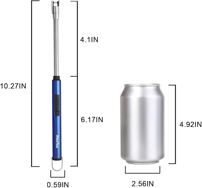 MeeToo Lighter, Electric Candle Rechargeable USB Lighter Plasma Arc for Candle Christmas Birthday Camping Dark Blue
