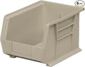 Akro-Mils 30239 AkroBins Plastic Storage Bins, Space-Saving Stackable Bins for Garage, Pantry, Craft Organization, 11-Inch x 8-Inch x 7-Inch, Stone, 6-Pack