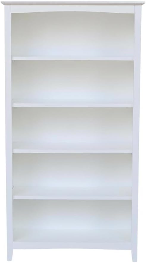 Furnifact White Bookcase with Lightweight Design, Easy-to-Clean Surface, Modern Style, Sturdy Construction for Home or Office Storage