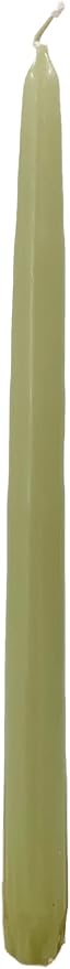 D'light Online Elegant 12" Sage Green Taper Candles Premium Quality Candles, Hand-Dipped Tapered Candles, Dripless and Smokeless - Set of 12 Individually Wrapped (12 Inch, Willow Green)