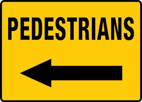 Pedestrians Left Arrow 8X12 Inch Rust Free Aluminum Easy To Read & Sturdy Keep Out Outdoor Metal Signs For Home Farm Yard