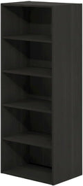 Furnifact Espresso Bookcase with Wooden Shelves, Modern Design, Durable Wood Construction, Stylish Home Office and Living Room Storage Solution