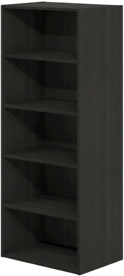 Furnifact Espresso Bookcase with Wooden Shelves, Modern Design, Durable Wood Construction, Stylish Home Office and Living Room Storage Solution
