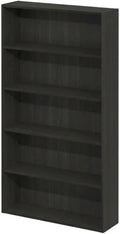 Furnifact Espresso Bookcase with Wood Construction, Single Piece, Modern Design, Durable Wooden Shelving for Living Room, Office Storage