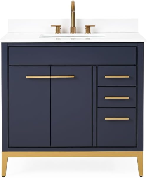 Tennant Brand 36 inch Modern Style Beatrice Bathroom Sink Vanity (Navy Blue, 36 inch)