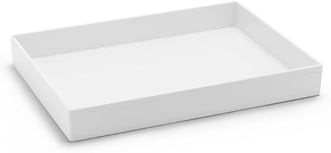 Poppin Large Accessory Tray, White, Rectangular