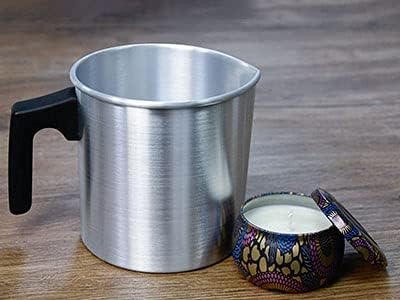 AGLARY Candle Wax Melting Pot, Double Boiler Aluminum Candle Making Pouring Pot, with Heat-Resistant Handle and Dripless Pouring Spout, for Melting Beeswax Soy Wax and Paraffin - 1.2 L…
