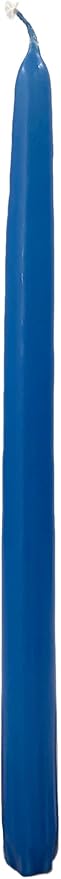 D'light Online Elegant 10" Unscented Medium Royal Blue Taper Candles, Premium Quality Hand-Dipped Tapered Candles, Dripless and Smokeless - Set of 12 Individually Wrapped (10 Inch, Medium Blue)