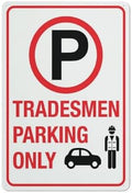 Tradesmen Parking Only Sign 8X12 Inch Rust Free Aluminum Easy To Read & Sturdy Keep Out Outdoor Metal Signs For Home Farm Yard