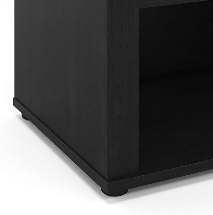 Furnifact Americano Wood TV Stand with Fireplace, 70 Inch Wide Modern Media Console with Durable Construction and Stylish Living Room Design