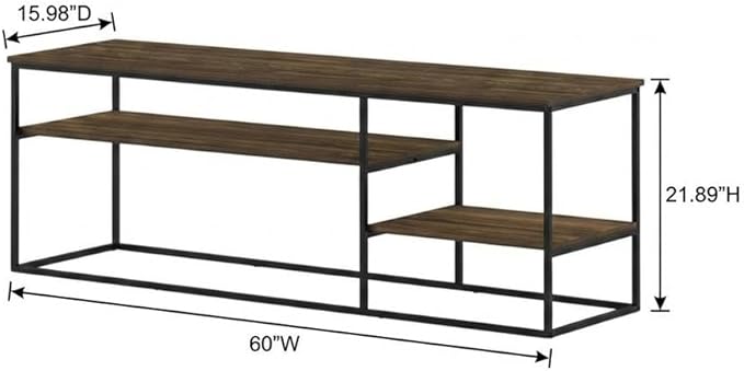 Furnifact Walnut TV Stand for TVs Up to 65 Inches, Modern Living Room Media Console with Wood Construction, Stylish Storage and Contemporary Design
