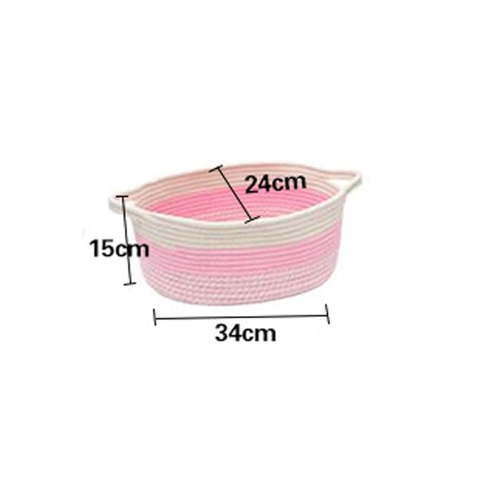 Storage Baskets Woven Basket,Cotton Rope Woven Basket with Handles,Decorative Baskets for Organization,Blanket Storage,Towel,Laundry,Magzine,Basket,Room Organizing or Baby Nursery
