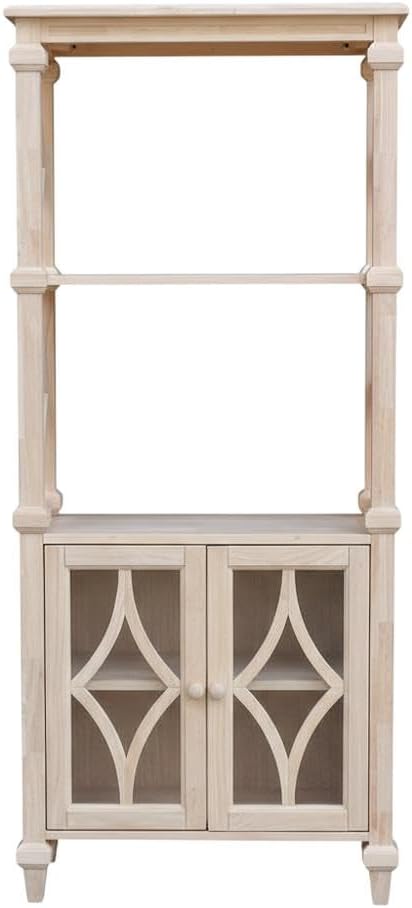 Furnifact Unfinished Bookcase, Parawood Construction, Sturdy Shelving, Durable Finish, Home Office or Living Room, Compact Storage