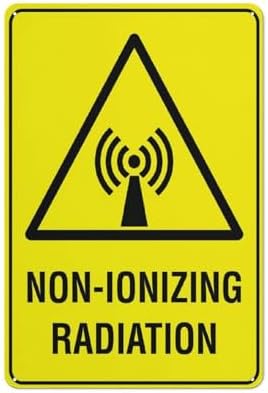 Warning Non Ionizing Radiation Sign 12X8 Inch Aluminum Uv Ink Printed For House And Business