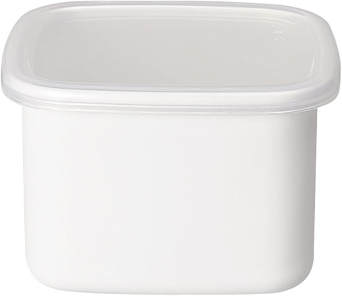Noda Horo Square White Enamel Stockpot (M) Imported From Japan (One Pack)