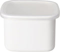 Noda Horo Square White Enamel Stockpot (M) Imported From Japan (One Pack)