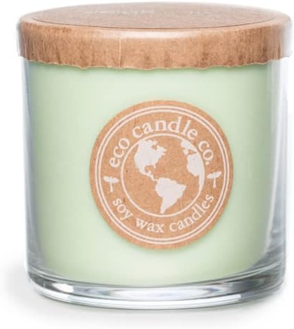 ECO CANDLE CO. Recycled Candle, Sleigh Ride, 6 oz. - Scents of Pine & Orange - 100% Soy Wax, No Lead, Kraft Label & Antiqued Pewter Lid, Hand Poured, Phthalate Free, Made from Midwest Grown Soybeans