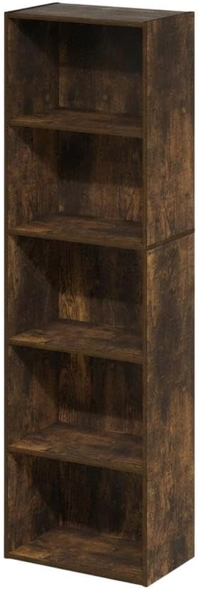Furnifact Amber Pine Bookcase with Classic Design, Durable Wood Construction, Spacious Shelving, and Versatile Style, Perfect for Living Room or Office use