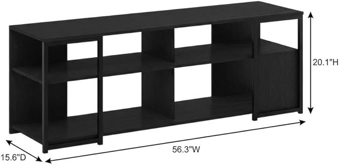 Furnifact Americano/Black Modern TV Stand for up to 65 Inch TVs, Metal and Wood Construction, Stylish and Durable Living Room Storage Solution