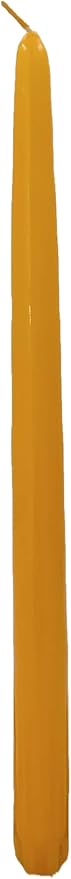 D'light Online 10" Autumn Yellow Elegant Taper Candles Premium Quality Candles, Unscented, Hand-Dipped Tapered Candles, Dripless and Smokeless - Set of 12 Individually Wrapped (10 Inch, Autumn Yellow)